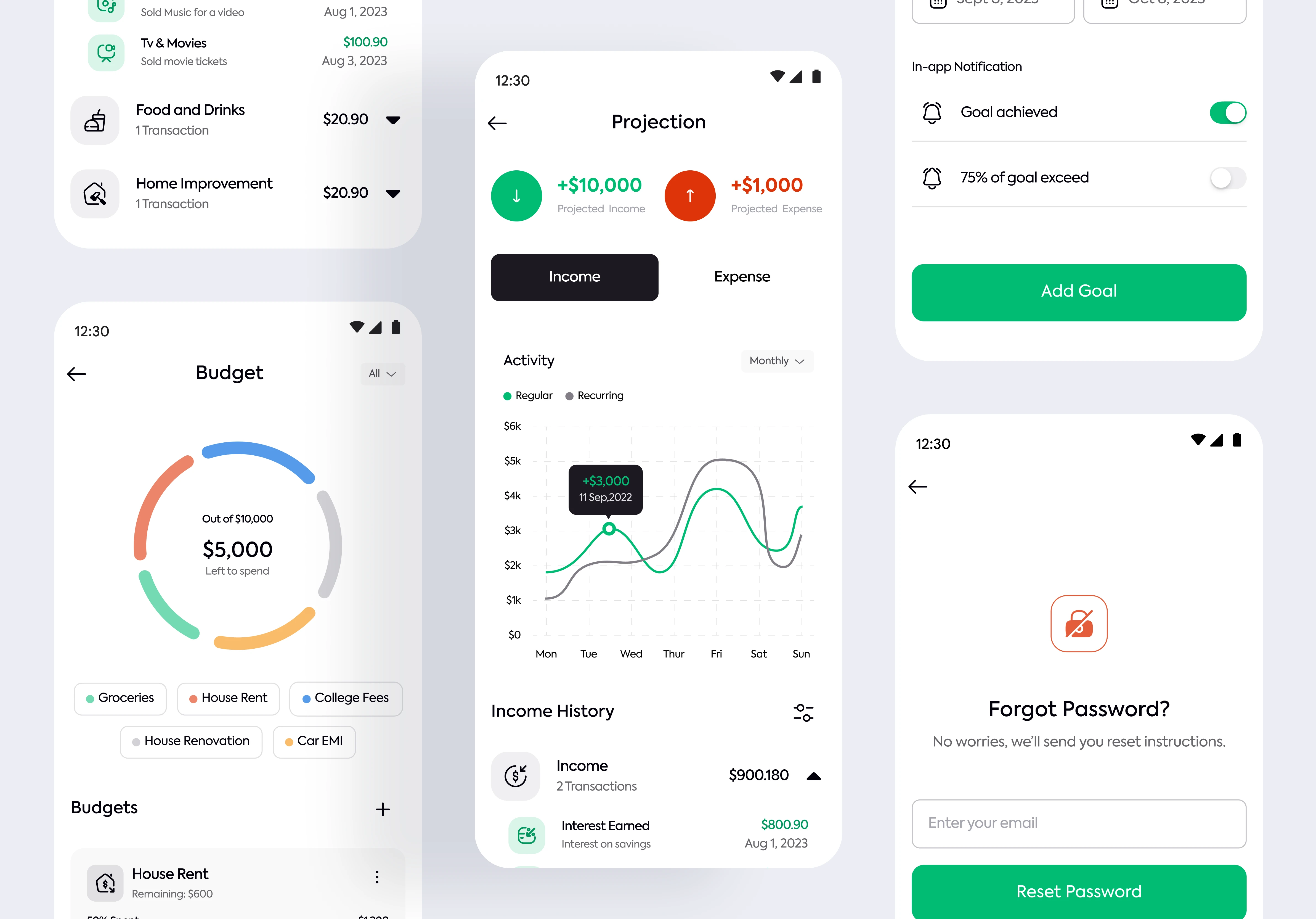 finna budgeting app design work by duiverse